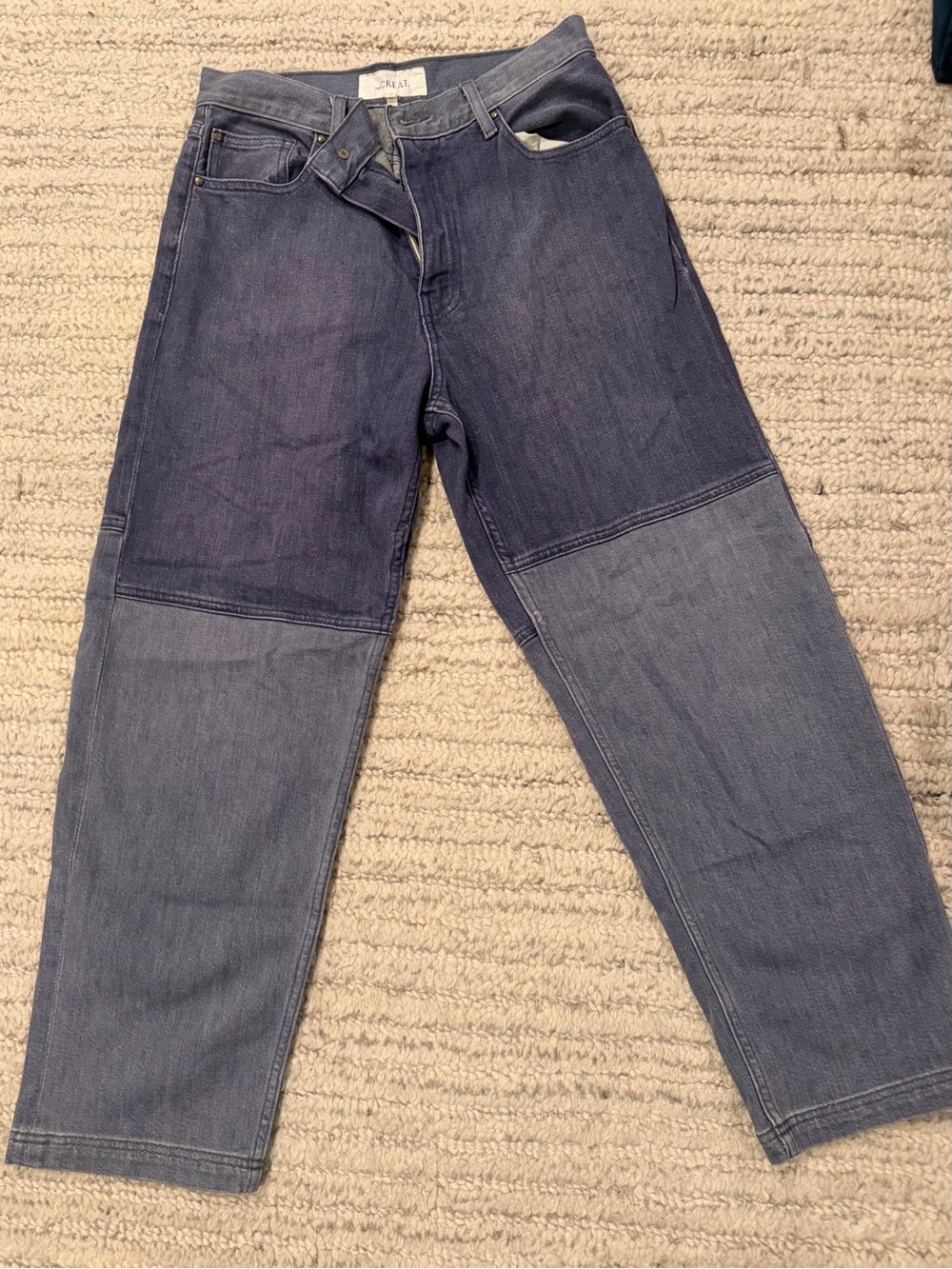 THE GREAT The Billy Jean Two-Tone Patchwork Wide Leg 27
